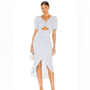 Song of Style Lena Midi Dress | Blue & White Gingham Dress | XL